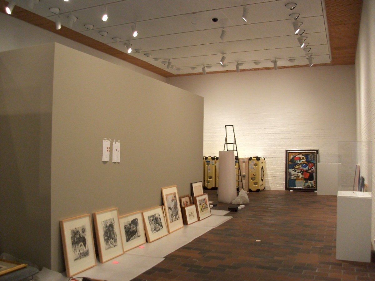 Exhibition room during installation