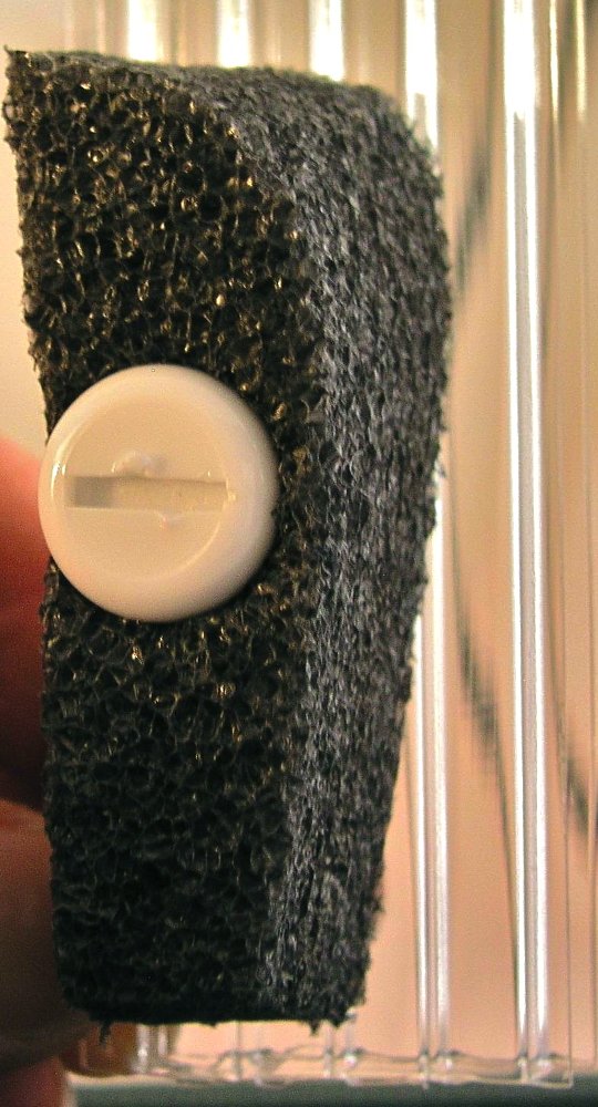 Nylon screw which holds the foam to the polycarbonate. Inside detail